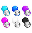 realistic blank badges collection colorful 3d vector image