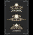 vintage gold emblem set flourishes crest vector image