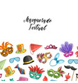 background with masks and party accessories vector image