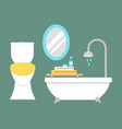 bathroom icons colored set with process water vector image