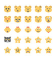 smiley flat icons set 40 vector image