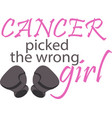 cancer picked wrong girl on white vector image vector image