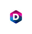 d hexagon pixel letter shadow logo icon design vector image