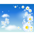 transparent butterflies and daisy vector image