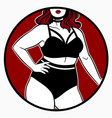 set womens underwear on a plus size model vector image