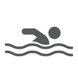 swimming glyph icon sport and water swimmer sign vector image
