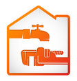 water tap and wrench symbol for repair vector image