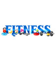 background with fitness equipment vector image