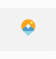 abstract logo icon geometrical mountain sun vector image