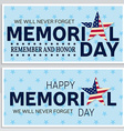 happy memorial day greeting card flyer vector image
