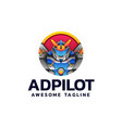 logo robot pilot gradient colorful style vector image