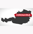 austria map with coronavirus warning vector image