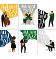 jazz banners set vector image