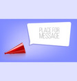 red megaphone on blue background with speech vector image