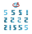 sheet of sprites rotation cartoon 3d number 5 vector image