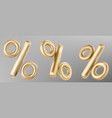 3d gold chrome percent symbol percentage icon vector image vector image