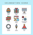 celebration icons vector image