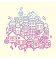 doodle city vector image