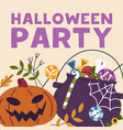 halloween party card square background design vector image vector image