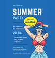 summer beach party flyer or poster template 90s vector image vector image