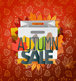 autumn sale composition with the shopping bag vector image
