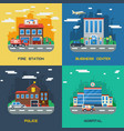 government buildings 2x2 flat design concept vector image vector image