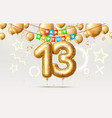happy birthday 13 years anniversary of the person vector image vector image
