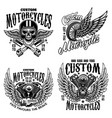 set of racer emblem templates with motorcycle vector image vector image