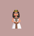 egyptian queen cleopatra holding asp basket vector image vector image