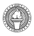 grunge black stamp fire torch vector image