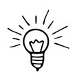 light bulb with rays shine doodle vector image