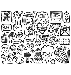 Doodles cute elements Royalty Free Vector Image