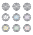 set of metallic app icons power button vector image vector image