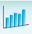 3d bar graph chart diagram vector image