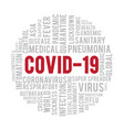 coronavirus covid19-19 virus in circle frame vector image
