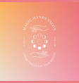 mystical hands and moon phases logo magic vector image vector image