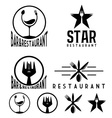 set of vintage cafe and restaurant emblems vector image vector image