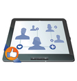 social network on the screen of mobile computer vector image