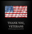for veterans day thank you graphic vector image