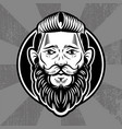 hipster face man vector image