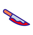 knife in blood icon isolated contour vector image