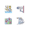 urban regulation rgb color icons set vector image