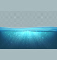 transparent underwater background realistic blue vector image vector image