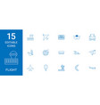 15 flight icons vector image vector image