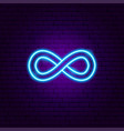 Infinity symbol background light yellow gold neon Vector Image