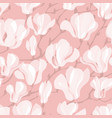 white tender magnolia flowers pattern vector image