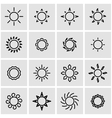 line sun icon set vector image vector image