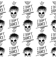 Rap music hip hop doodle pattern with Royalty Free Vector