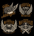 set of racer emblem templates with motorcycle vector image vector image
