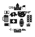switzerland icons set simple style vector image